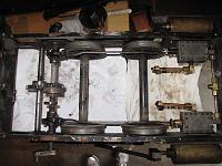  25-June-10 In the hot St. Louis heat Friday evening, I strip the cab, bunker, boiler and ash pan from the chassis so I can remove the crosshead support brackets to remove and re-pack the pistons.